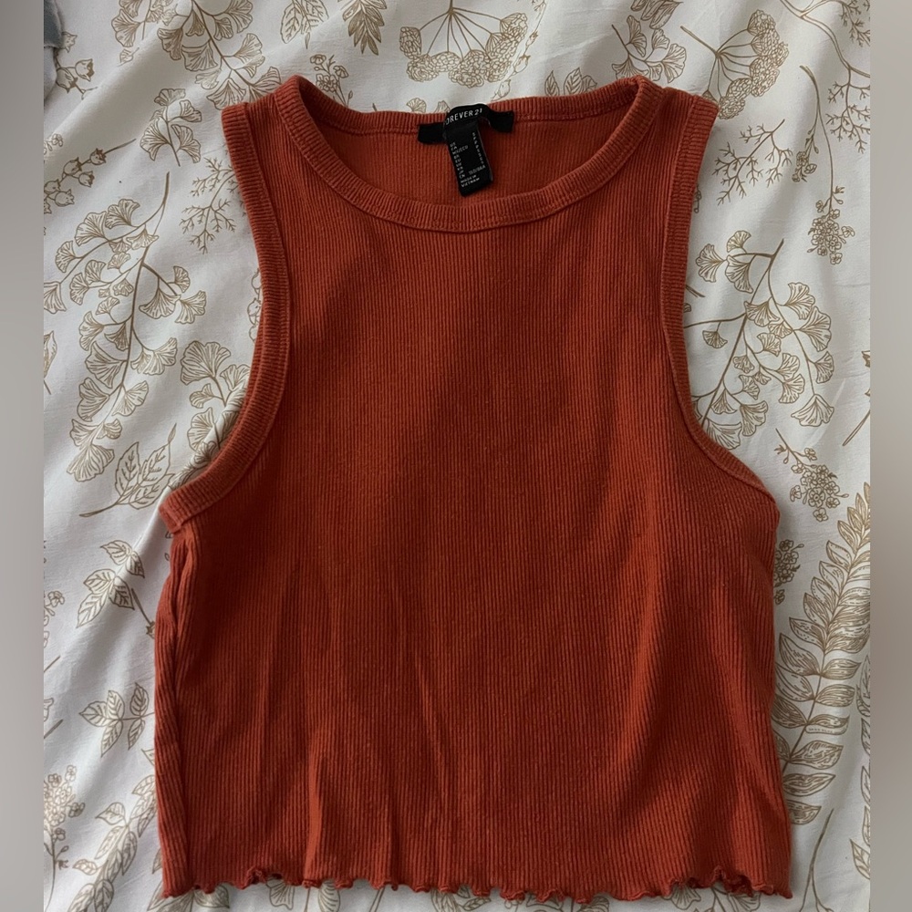 Dark orange cropped tank